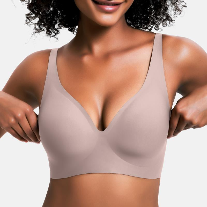 Experience Unmatched Comfort with VRCOMFY Deep V Wireless Push-Up Bralettes - Perfect for Everyday Wear