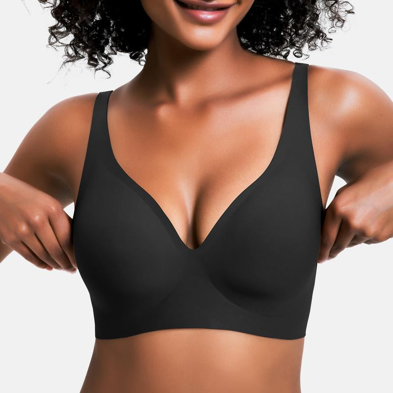 Experience Unmatched Comfort with VRCOMFY Deep V Wireless Push-Up Bralettes - Perfect for Everyday Wear