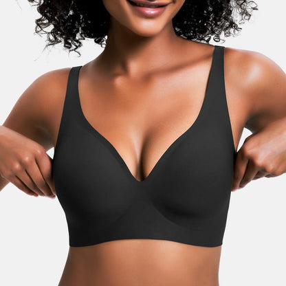 Experience Unmatched Comfort with VRCOMFY Deep V Wireless Push-Up Bralettes - Perfect for Everyday Wear
