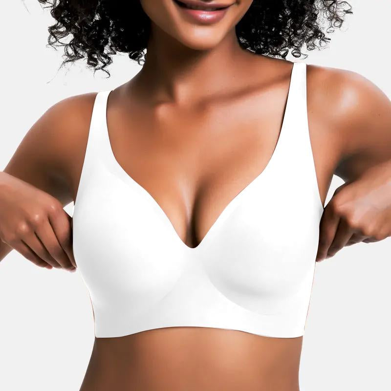 Experience Unmatched Comfort with VRCOMFY Deep V Wireless Push-Up Bralettes - Perfect for Everyday Wear